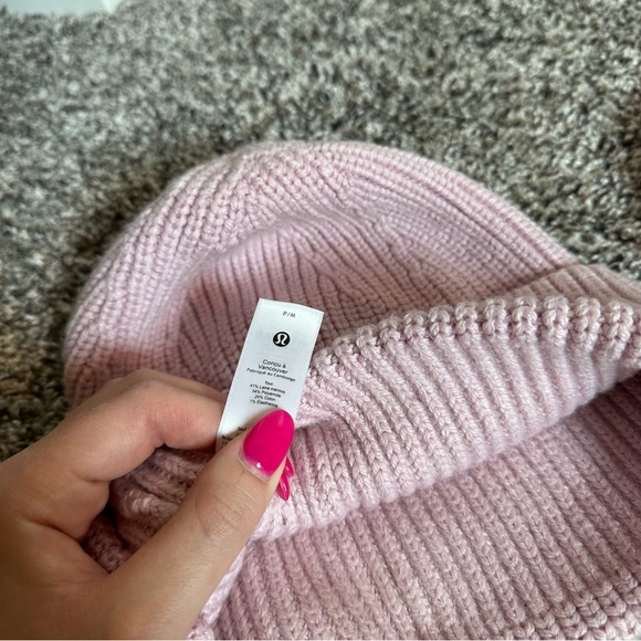 Lululemon Womens Ribbed Merino Wool-Blend Knit Cozy Set Heathered Pink Peony - Picture 4 of 4